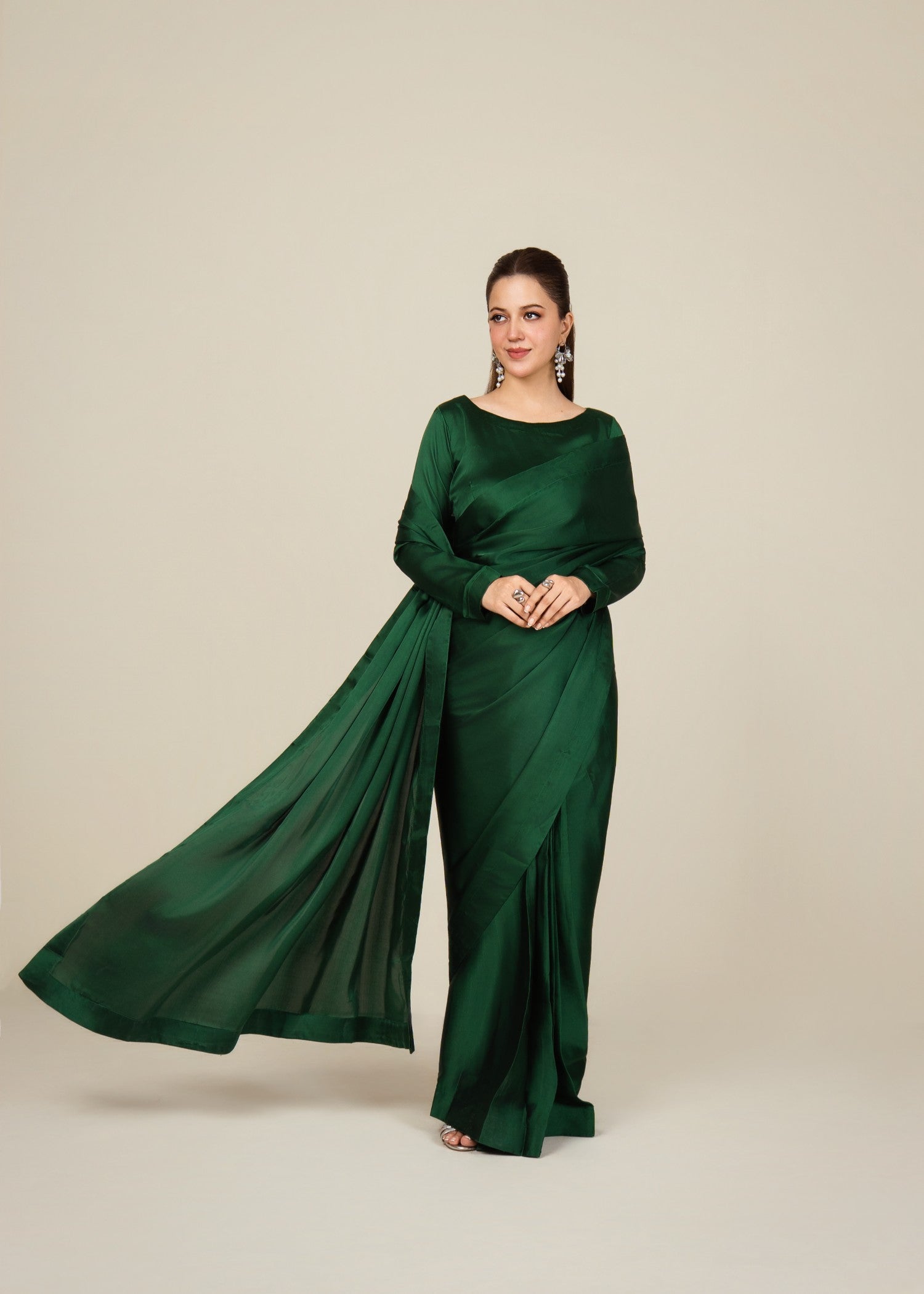 Culaccino Saree Studio Midnight Green Women 2pcs