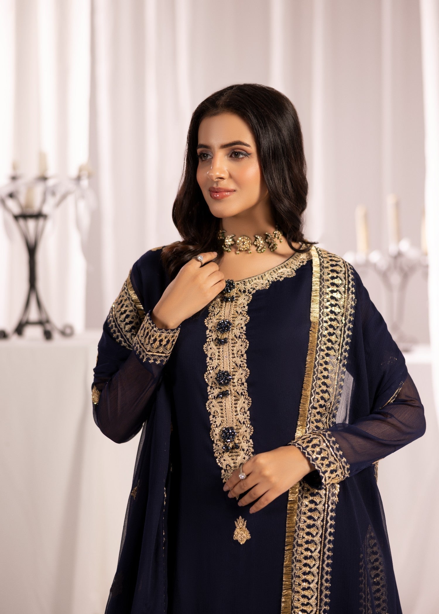 Alyssa NAVY BLUE SUIT ALN19 Women 3pcs