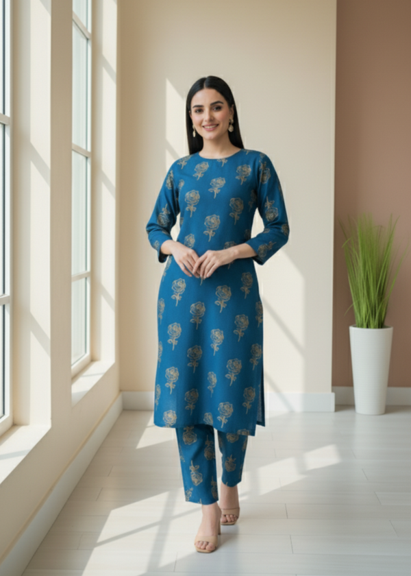 Anabya Garments Daily Luxe Teal Women 2pcs