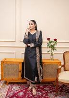 Alyssa BLACK RAWSILK SUIT ALL306 Women 3pcs