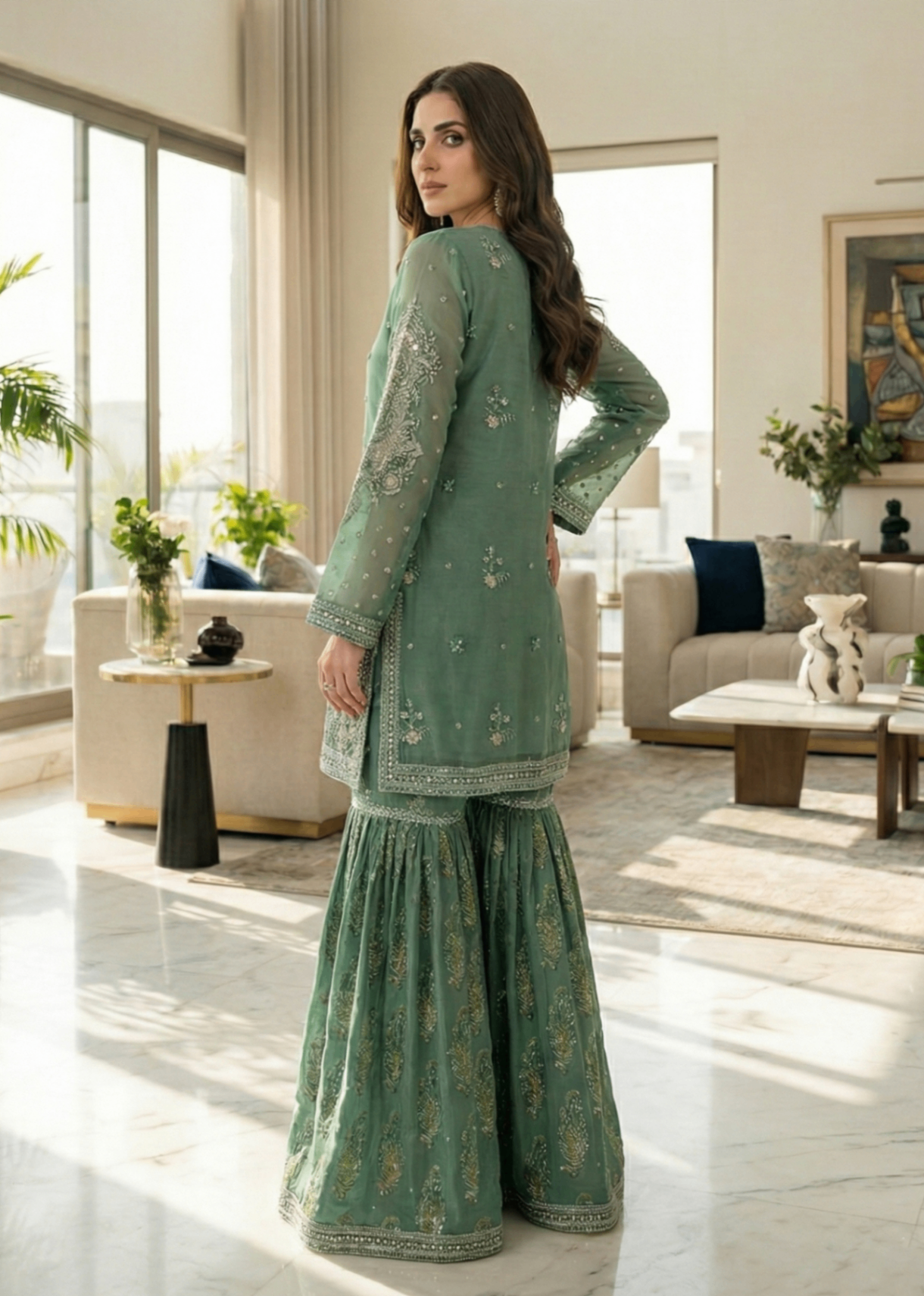 Diara Couture HABIBA DF 56 GREEN Women 3pcs