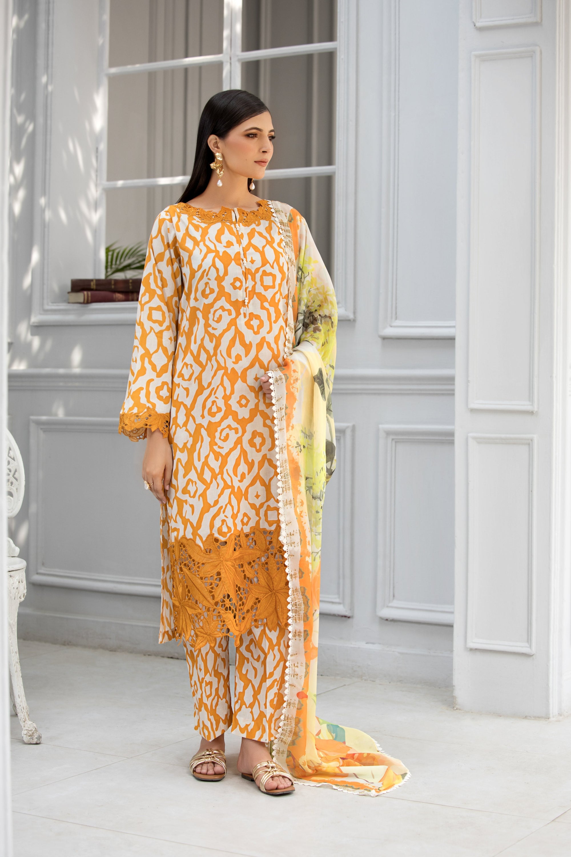 Afiay Clothing Naranji Women 3pcs