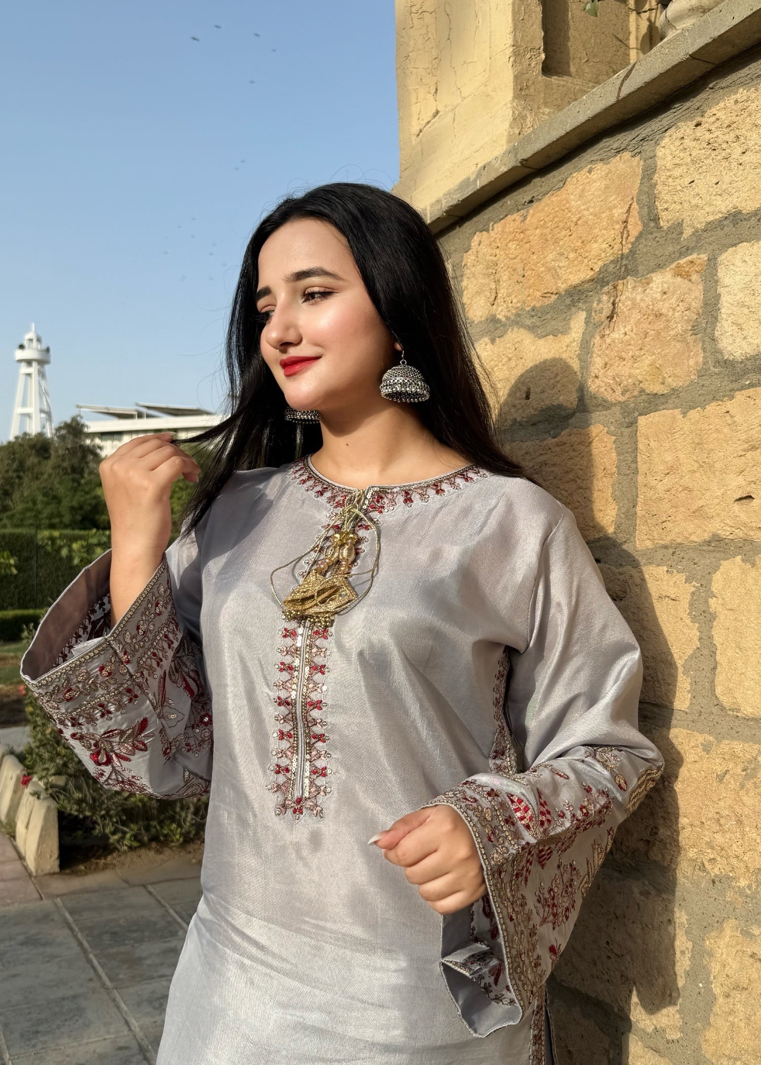 Suits By Sadia FARSHI SILVER Women 3pcs