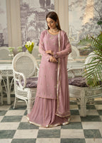 Maira Fashion Lilac chiffon sharara Women 4pcs