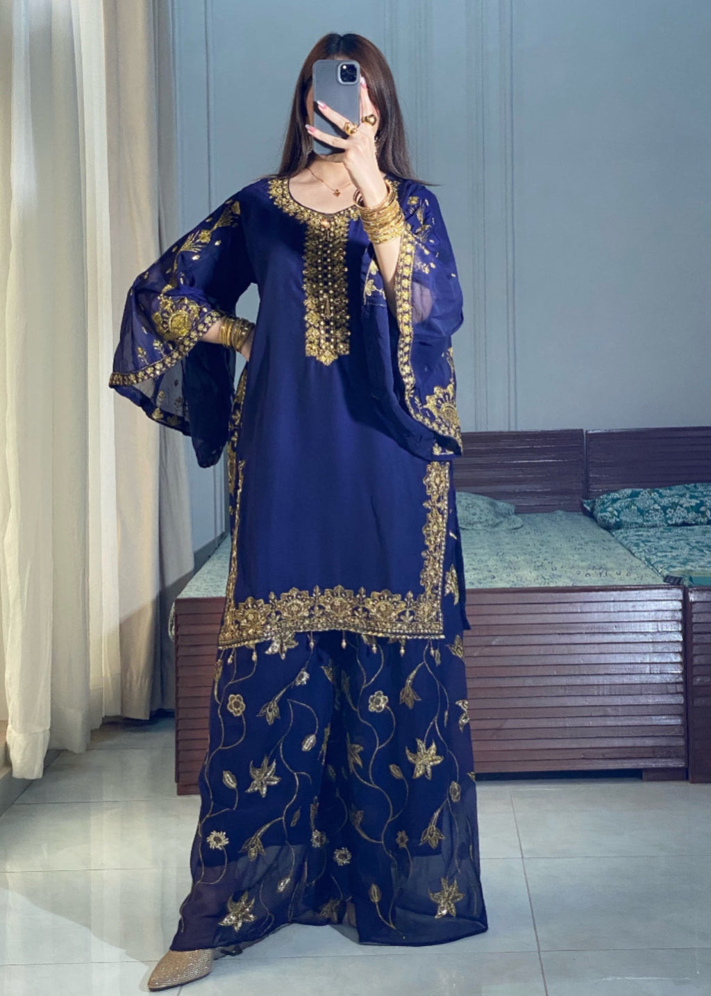 Ayesha B navyblue (shahbano) Women 3pcs