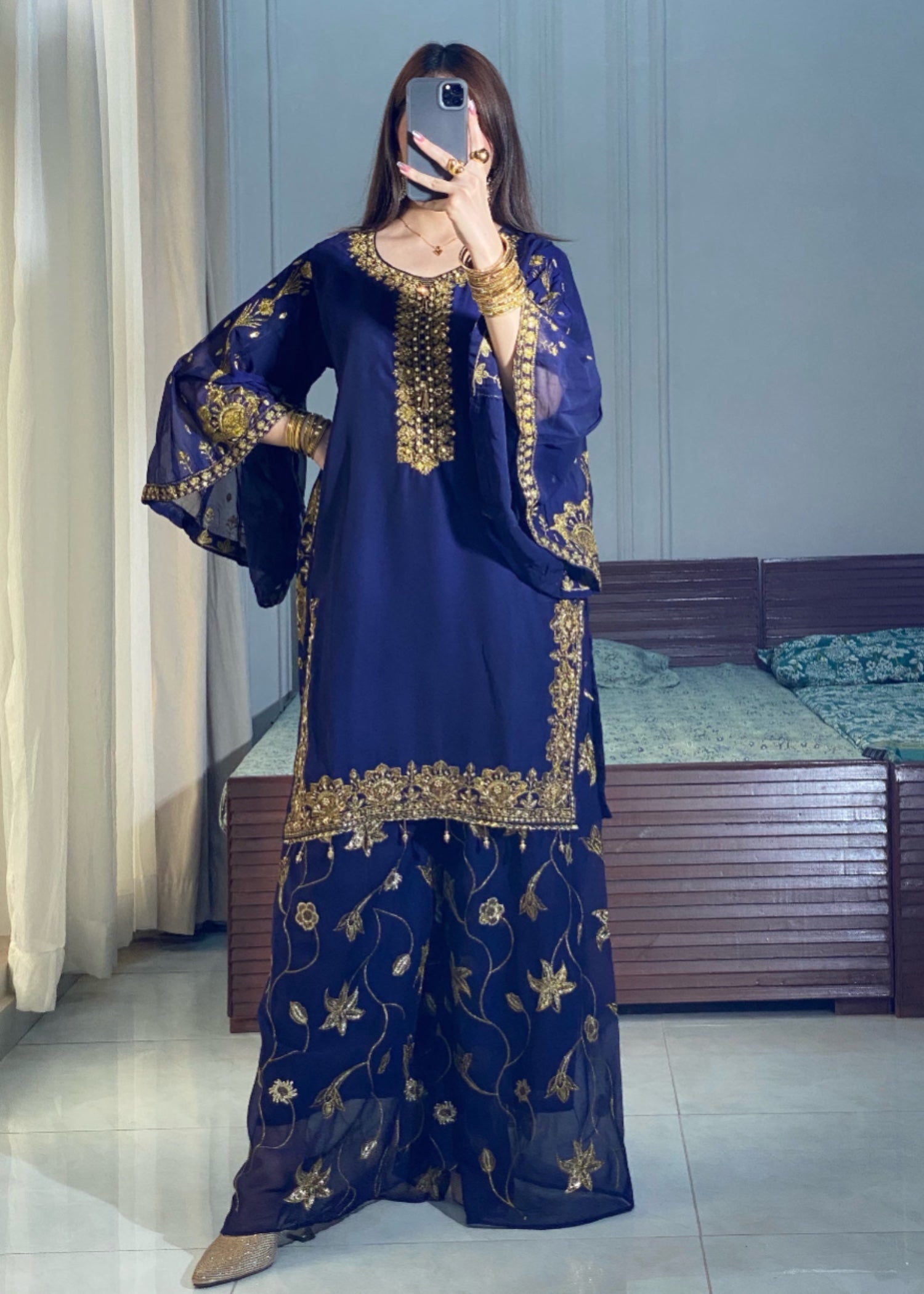 Ayesha B navyblue (shahbano) Women 3pcs