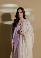 Azulie Lavender Embroidered Kurta by Women 1pcs