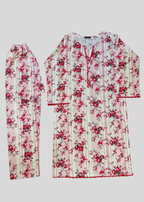 Salimas Pink Floral Striped Lawn Cotton Suit Women 2pcs