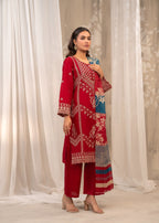Shehroz Fashion Maroon Majesty Women 3pcs