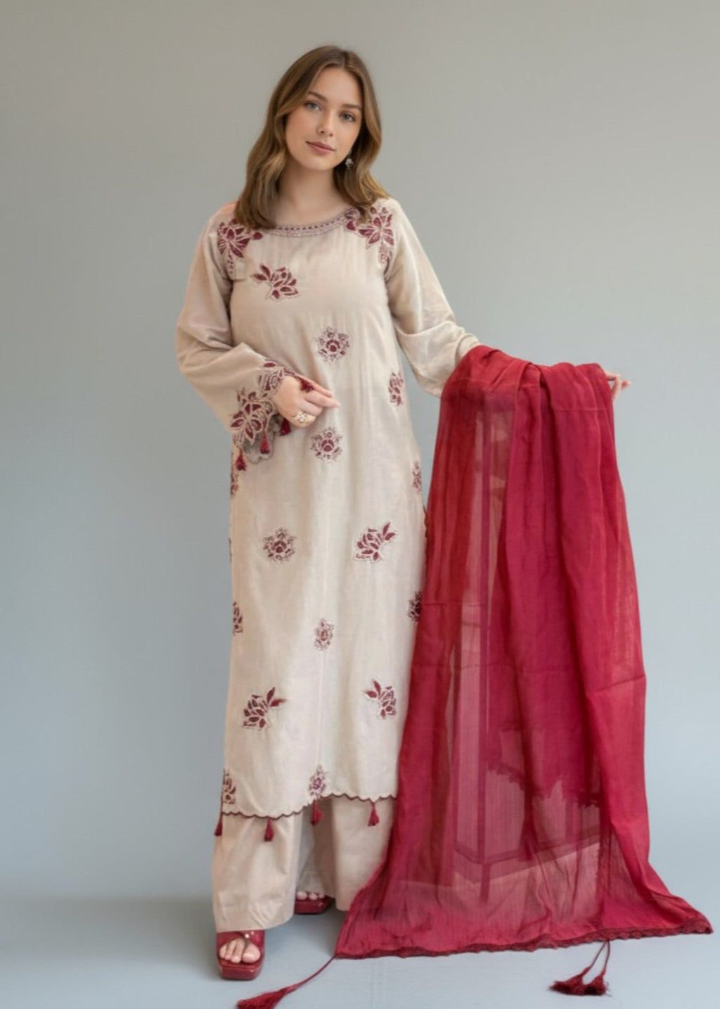 Virrora.Pk CREMSON Women 3pcs