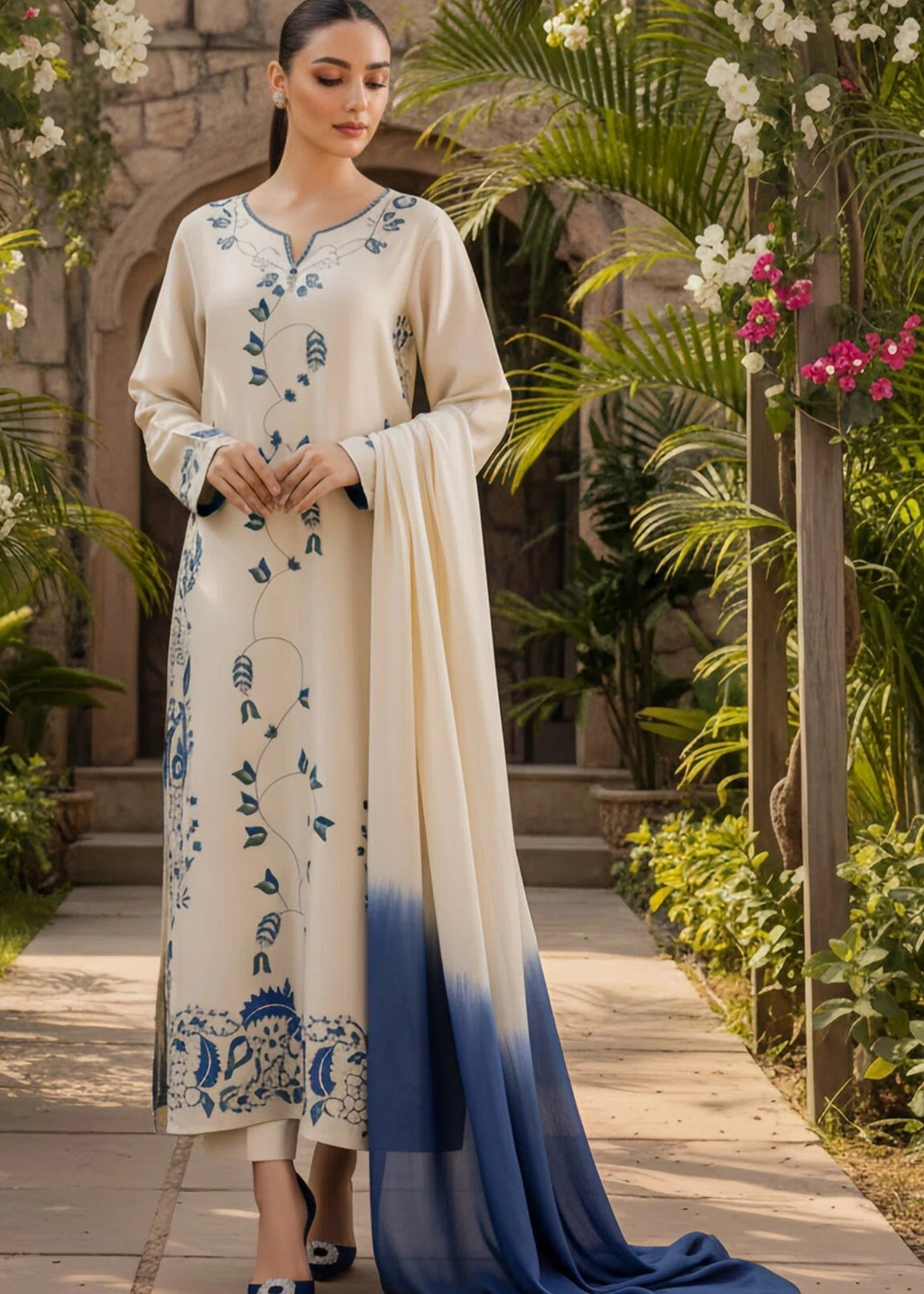 M.G. Enterprises M.G Neela Jora Women 3pcs