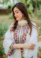 Bin Fatteh Fashion POCKET WHITE Women 2pcs