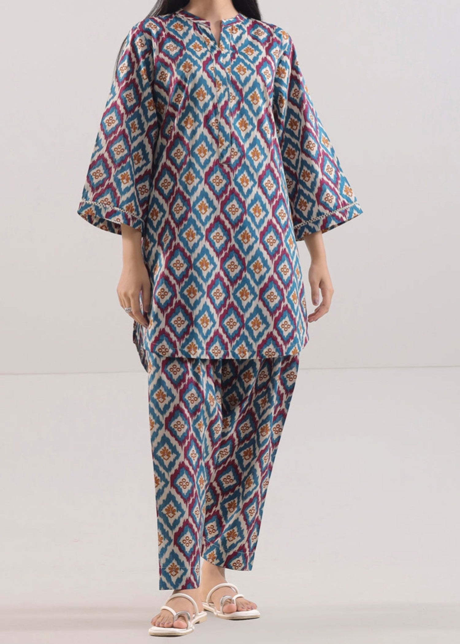 Saya Printed Strip Lawn Stitched (Shirt/Trouser) WP2P 2090 Women 2pcs