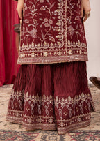 Four Season Boutique SAJAL CRUSH PLAZZO MARRON Women 3pcs