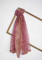 Silslay Rose Mist Premium 9mm Foil Organza Dupatta Women 1pcs