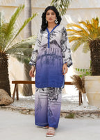 Mataish Indigo Sketch Cord Set Women 2pcs