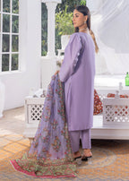 Sajfi Closet Luxury Cotton Stitched Suit for Women | Lavender Women 3pcs