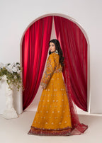 Hkb Officials ALAYA Amber Mustard & Deep Maroon Flared Maxi Women 3pcs