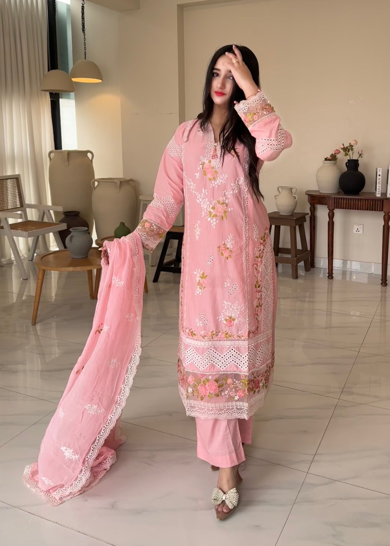 Suits By Sadia Rose pink Women 3pcs