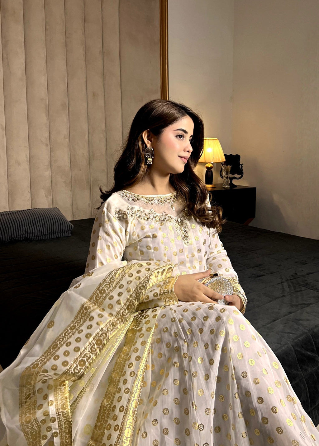 Miss & Mrs White print dote Women 3pcs