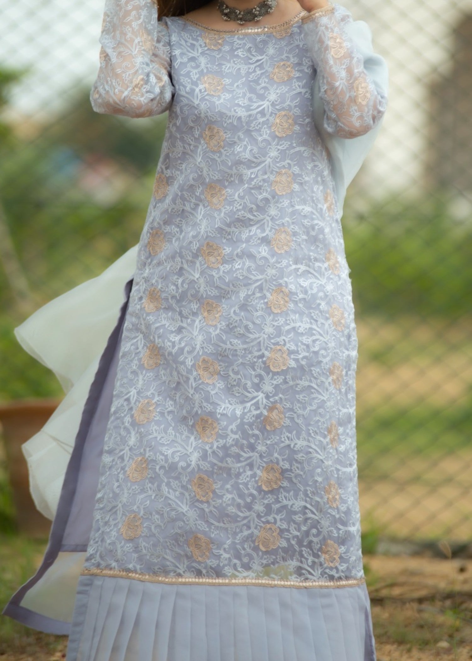 Hayati Collections – Organza Grey – Embroidery Women 3pcs