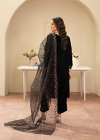 Naaz Couture Black velvet Embroidered Suit Women 3pcs