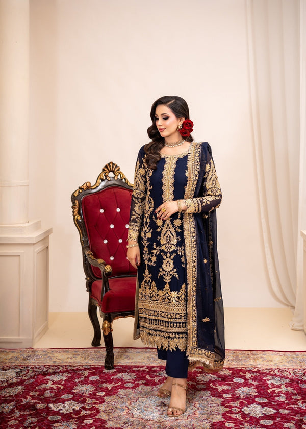 Alyssa Navy blue suit ALL402 Women 3pcs