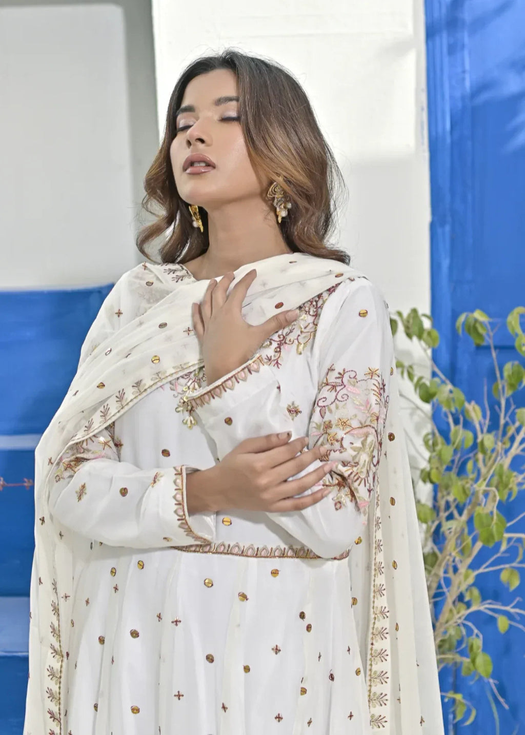 Qasim Anwer By Chandni Bridals NAZAKAT (WHITE) Women 3pcs