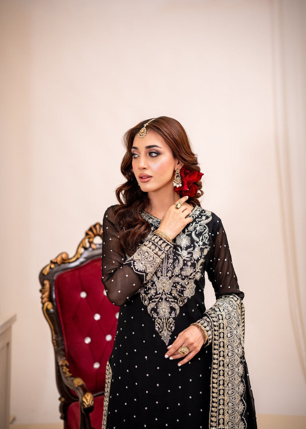 Alyssa Black gharara suit ALL404 Women 3pcs