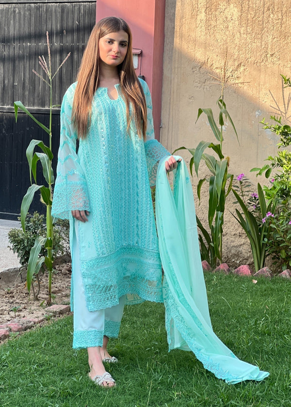 Four Season Boutique ROSE CHIFFON ICEBLUE Women 3pcs