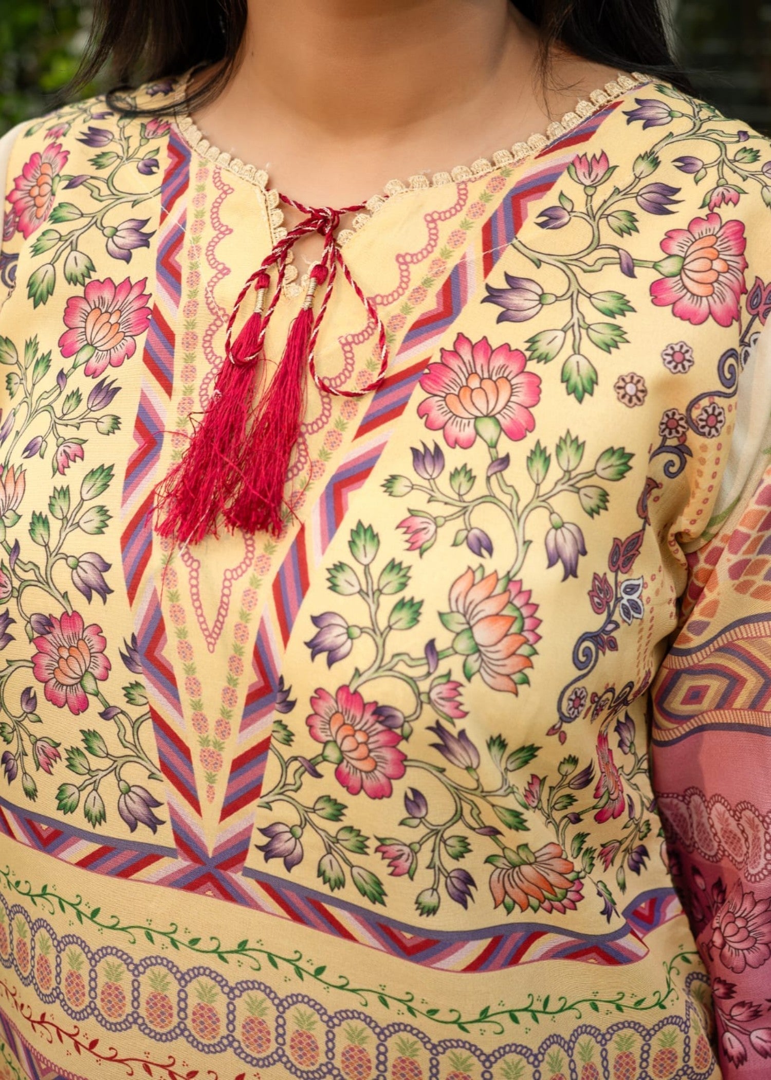 Tehzeeb Libas YELLOW BLUSH CORD SET Women 2pcs