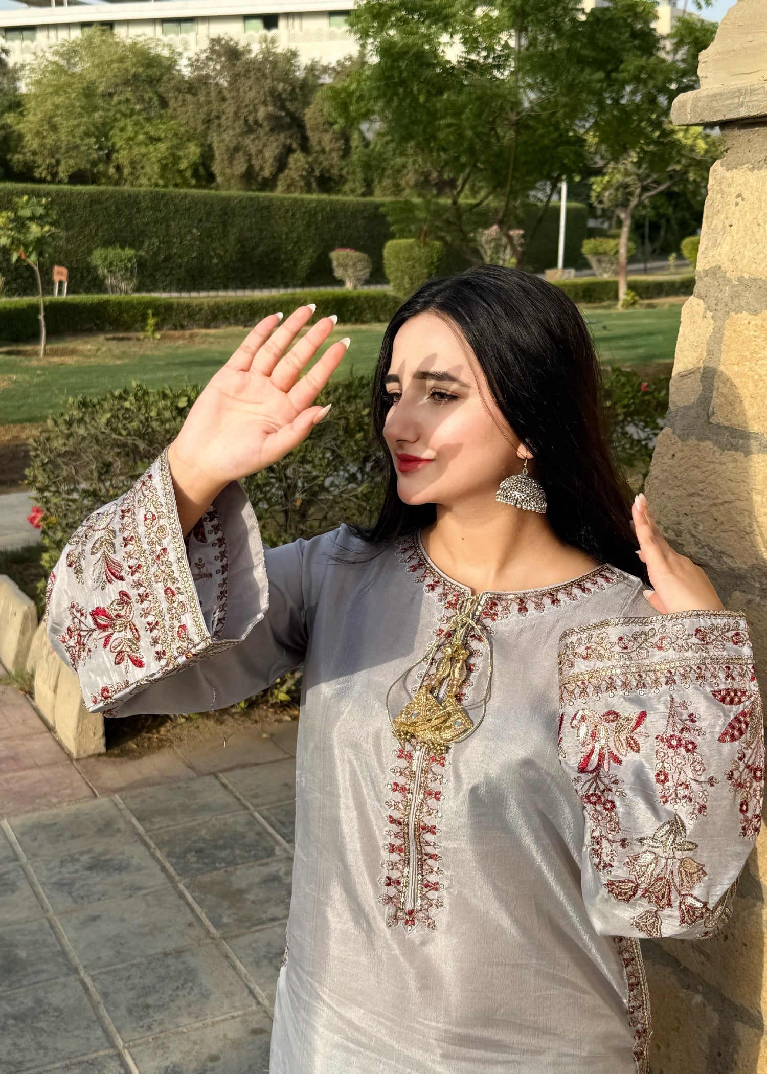 Suits By Sadia FARSHI SILVER Women 3pcs