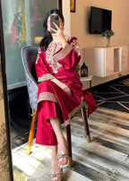 Tehzeeb Libas LAIBA MAROON ELEGANCE EMBROIDERED Women 2pcs