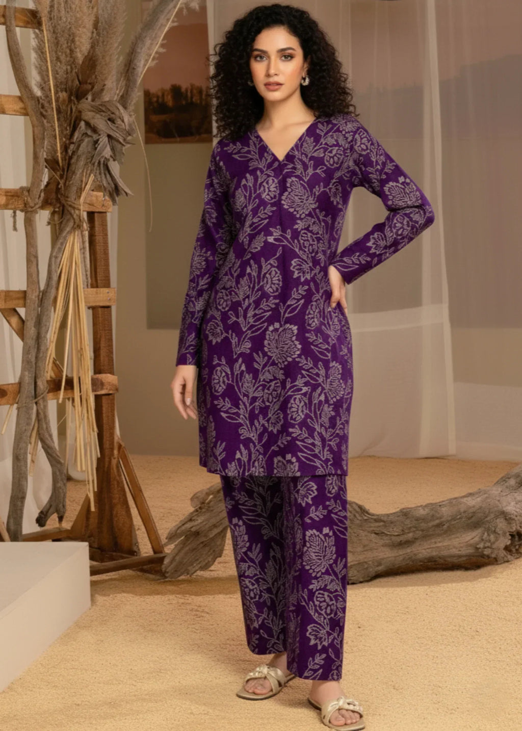 Hamna Kalim INDAS PURP,LE Women 2pcs