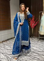 Four Season Boutique HASEENS FARSHY TEAL BLUE Women 3pcs