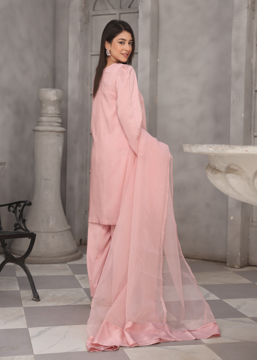 Yolo Pret Silk Viscose with Farshi Shalwar with Organza Dupatta JASHAN S25 0700 Women 3pcs