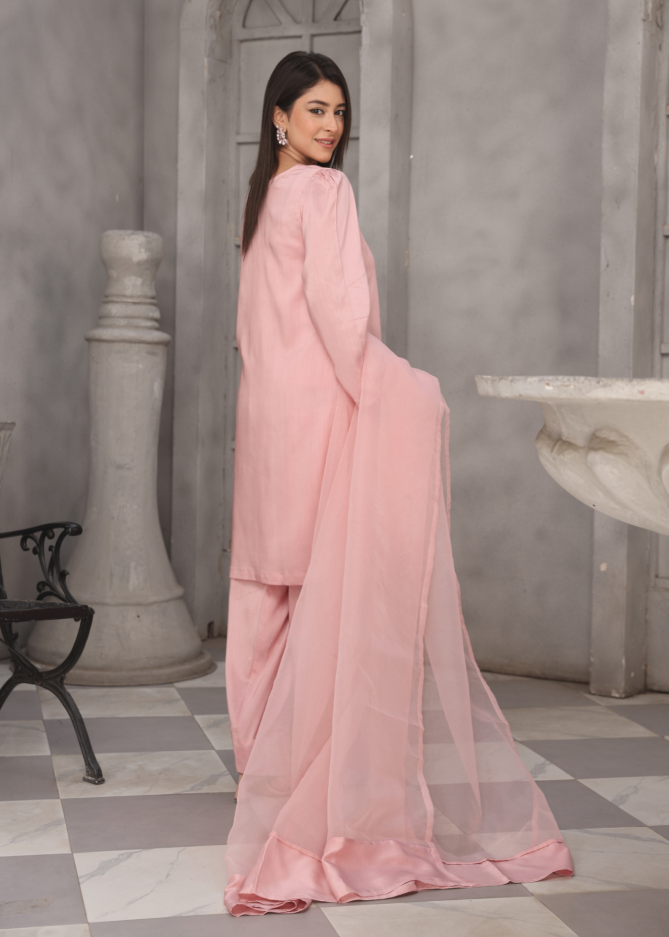 Yolo Pret Silk Viscose with Farshi Shalwar with Organza Dupatta JASHAN S25 0700 Women 3pcs