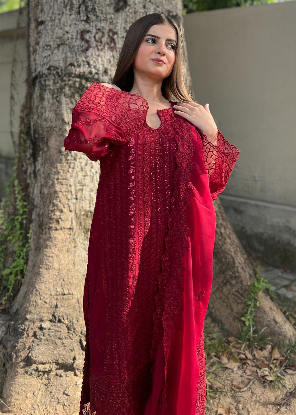 Four Season Boutique ROSE CHIFFON MAROON Women 3pcs