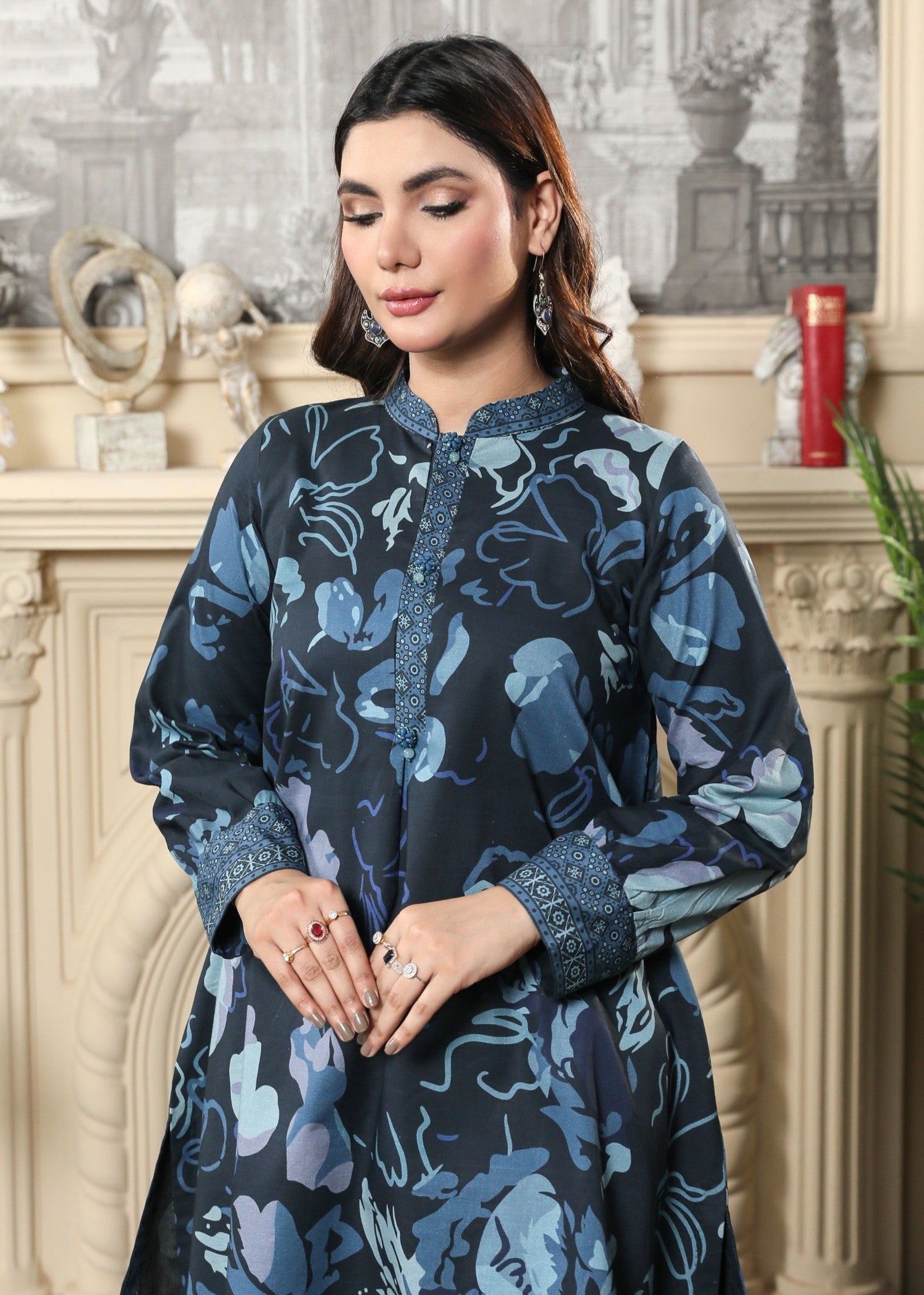 Jazayn Unstitched Digital Printed Suit (CL 5A25) Women 3pcs