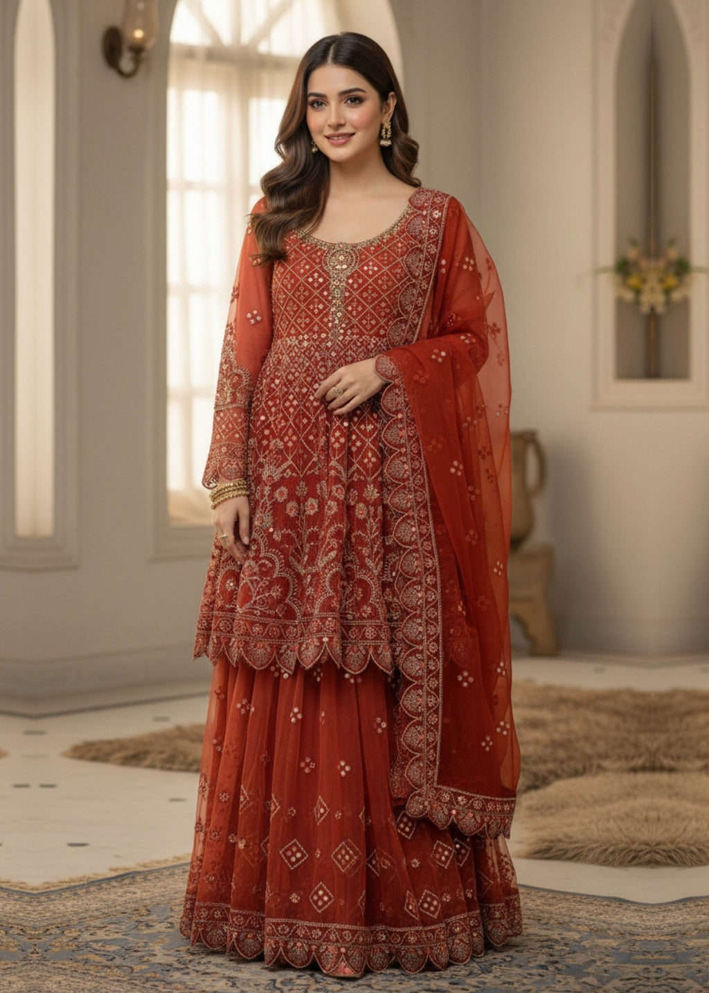 Diara Couture SEHRISH DA 01 RUST Women 3pcs