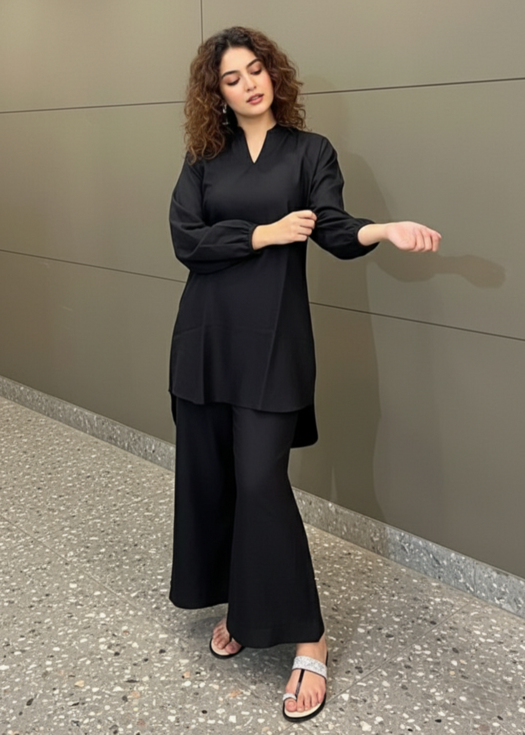 Hamna Kalim BLACK PLAZO TWO PCS Women 2pcs