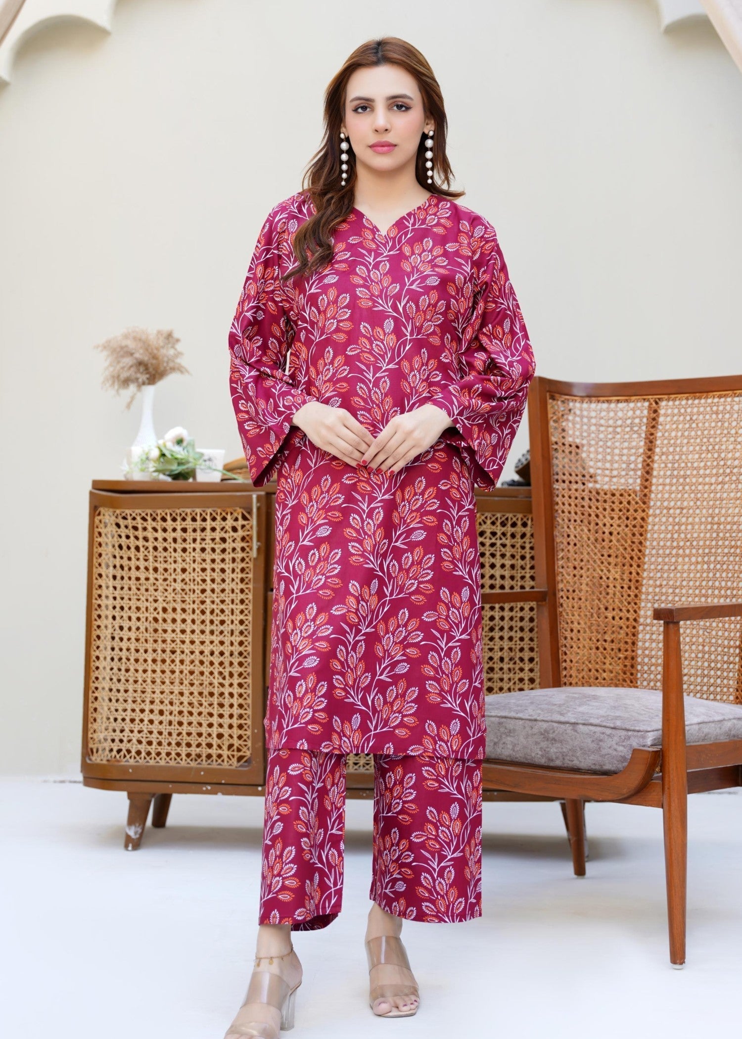 Chaudhary Arts Eden maroon Women 2pcs