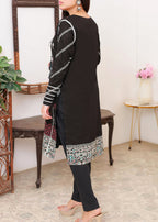 Green Black lawn block print stitched kurti Women 1pcs