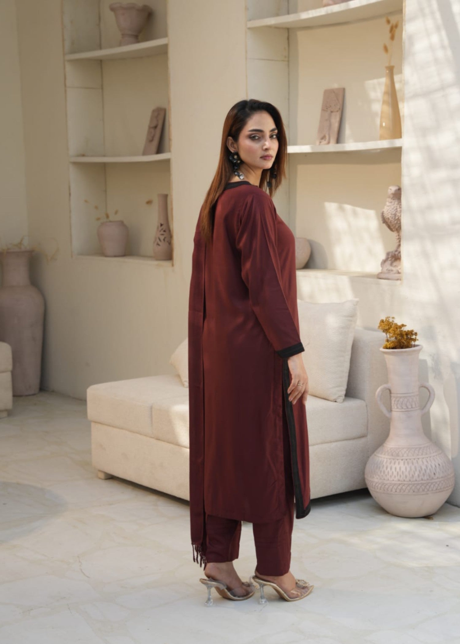 Designer Rack plain designer stitch brown Women 3pcs