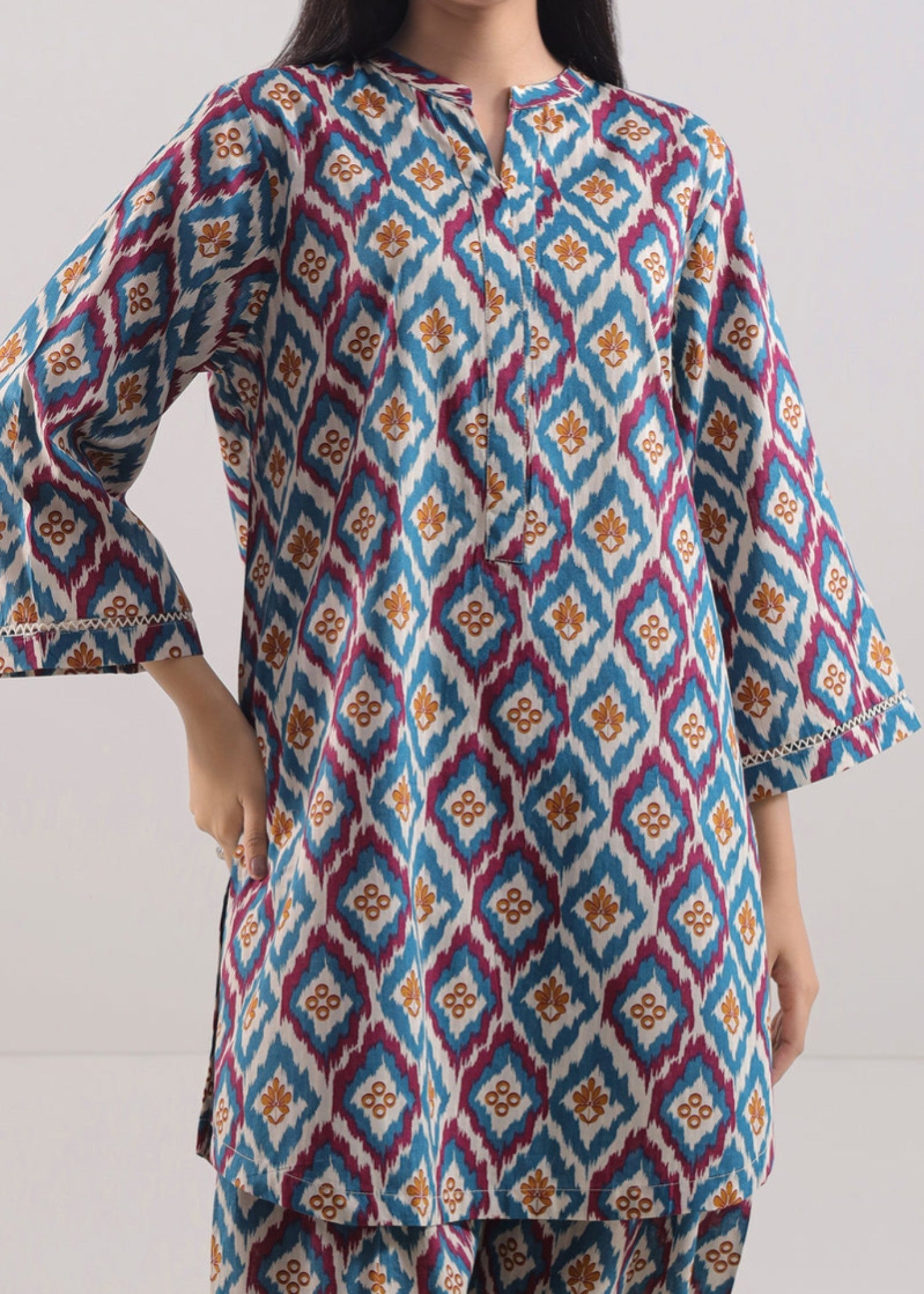 Saya Printed Strip Lawn Stitched (Shirt/Trouser) WP2P 2090 Women 2pcs