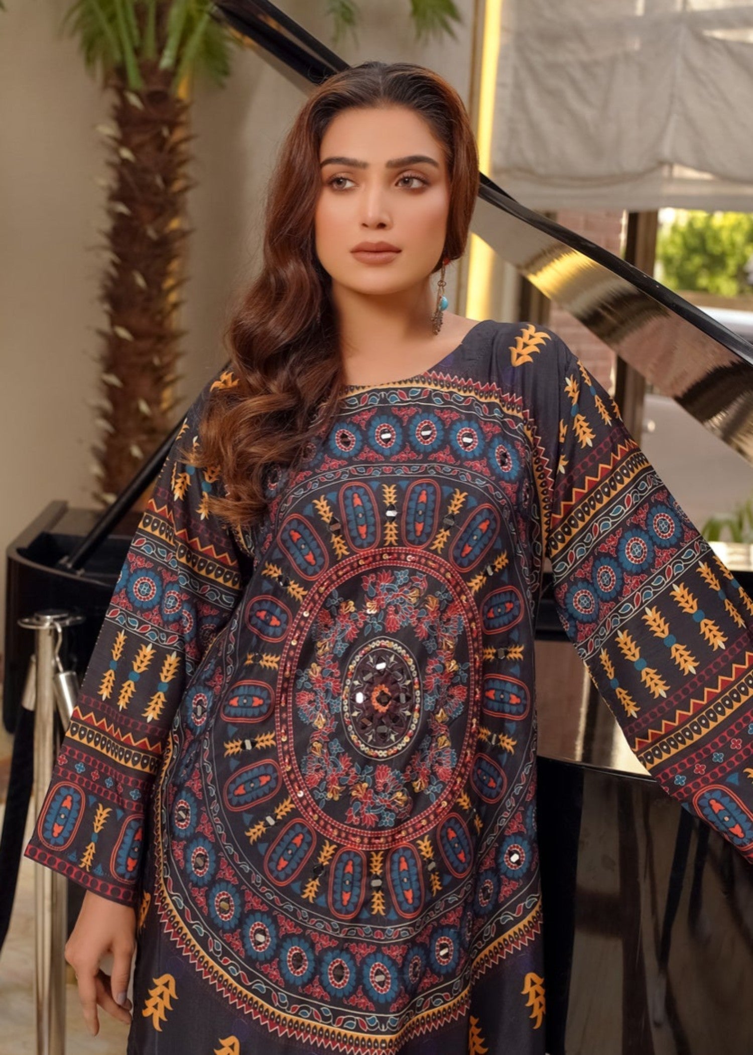 Libas Thread Khaadi Black Digital Women 2pcs