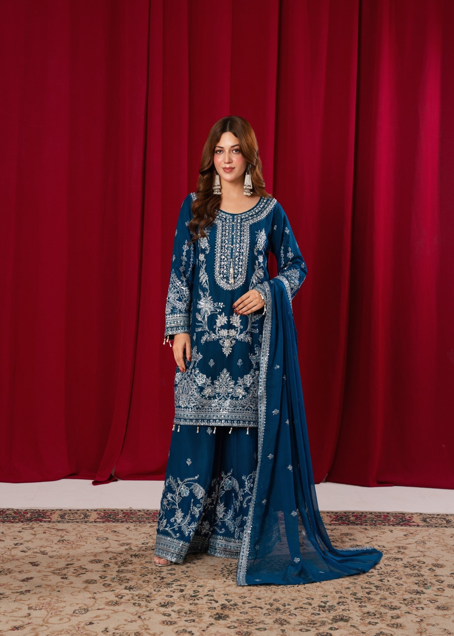 Hkb Officials Noorah Teal Blue Women 3pcs