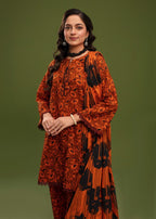 Ayeza Collection Orange Kurta Set D#8 Women 3pcs