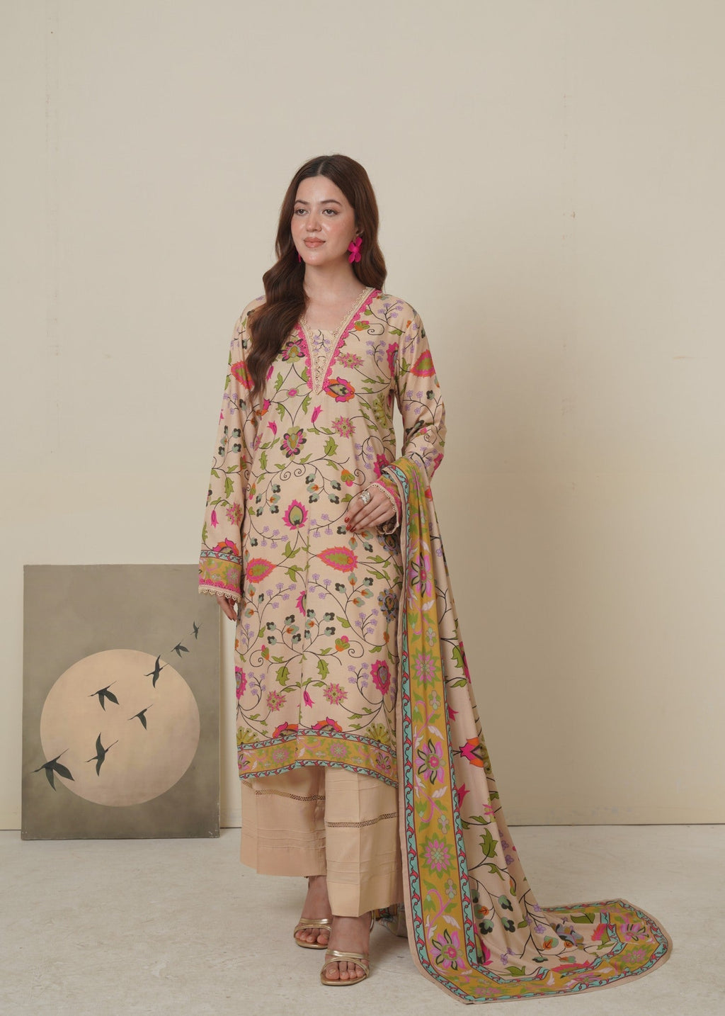 Aroshlay Linen Dress 3 | Unstitched Women 3pcs