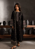 Shehroz Fashion Black Orchid lawn embroidery suit Women 3pcs